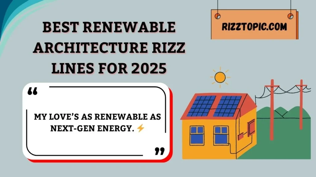 Best Renewable Architecture Rizz Lines for 2025