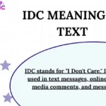IDC Meaning in Text